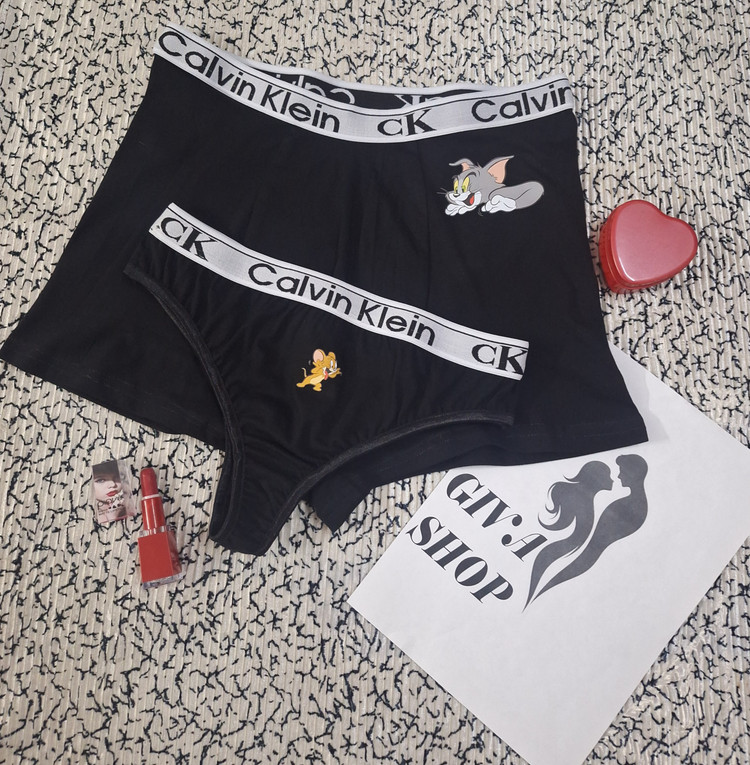 ست شورت کاپلی با طرح تام و جری کد#1015 مشکی